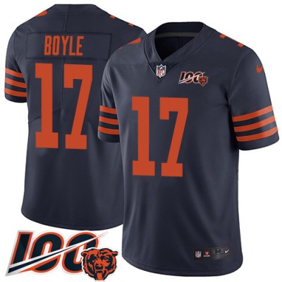 Nike Chicago Bears #17 Tim Boyle Navy Blue Alternate Men's Stitched NFL 100th Season Vapor Limited Jersey